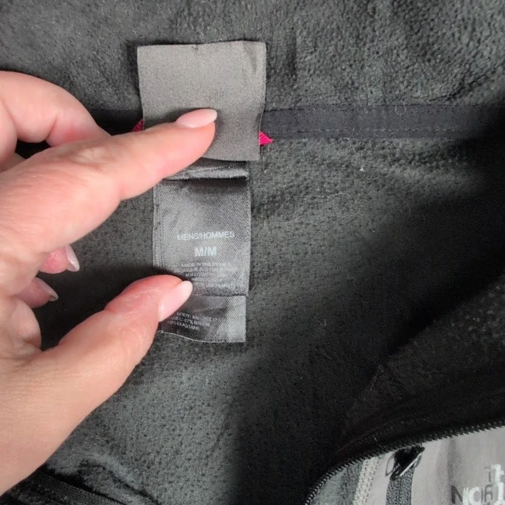 The North Face Mens Fleece‎ Half Zip Pullover Jacket Black Grey Size Medium